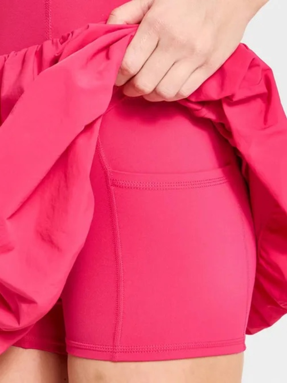 JoyLab NWT Bubble Hem Red Fuscia Hot Pink Coastal Active Tennis Golf Dress (M) - Picture 5 of 5